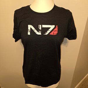 Mass Effect 3 Distressed N7 Logo T-shirt - Women's XL